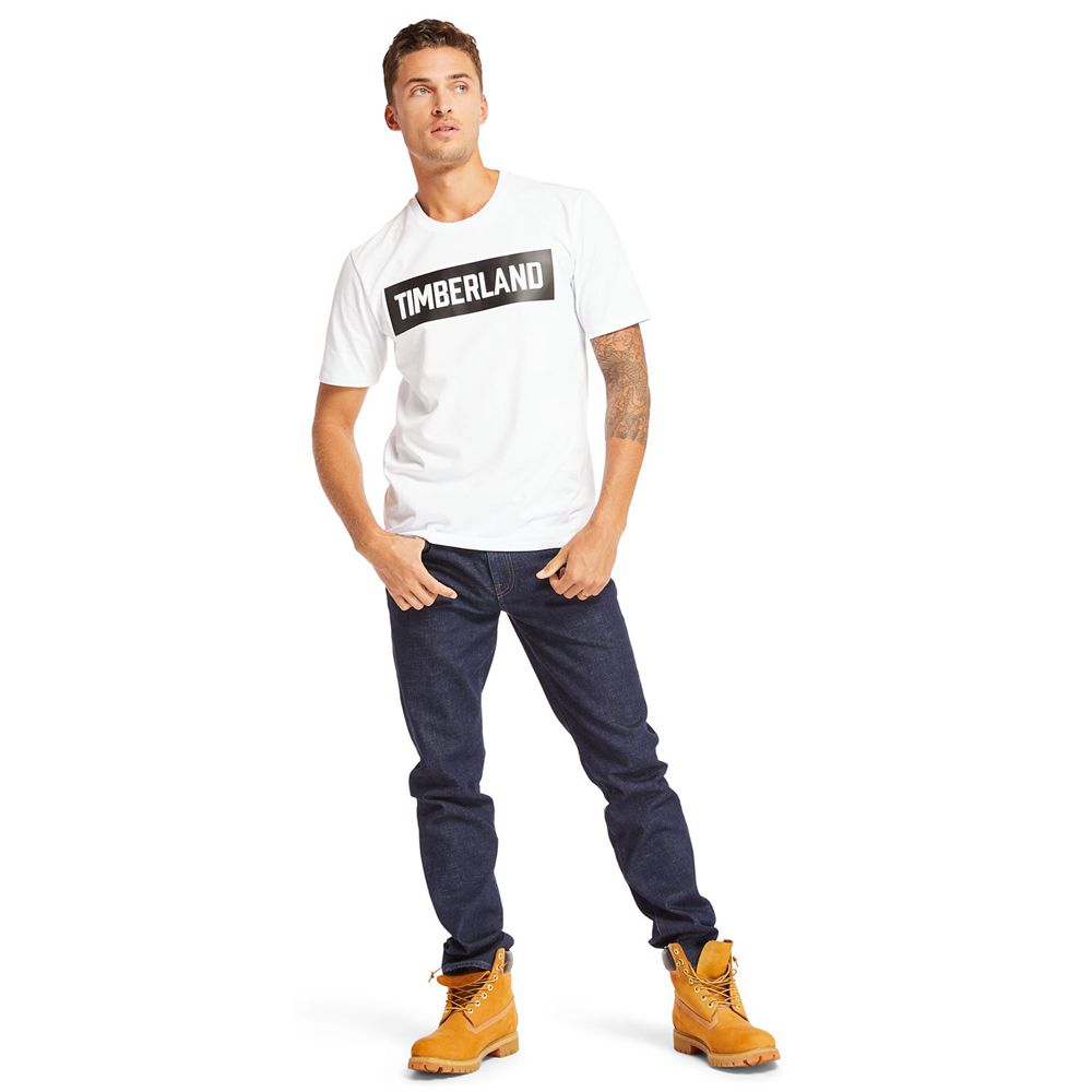 Timberland Mens T-Shirts Mink Brook 3D Embossed - White - India RP1569403